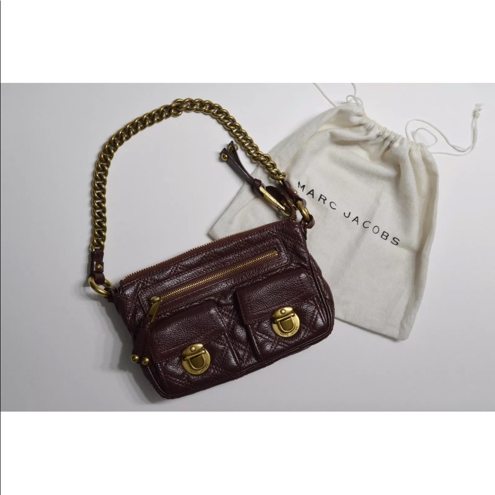 MARC JACOBS Maroon Quilted Leather Bag $248